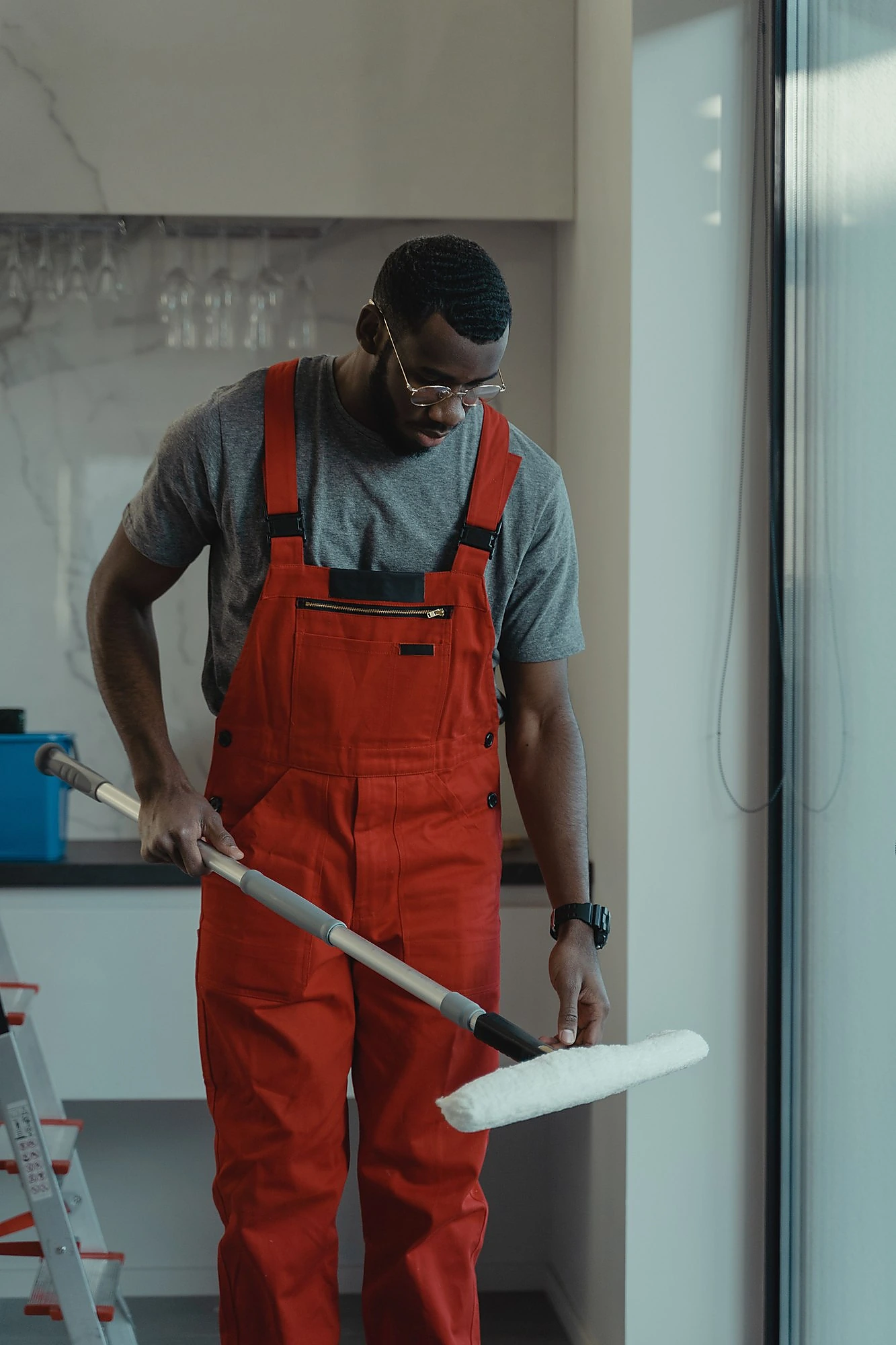 Professional cleaner at work — Tasko home services and rides in Abuja
